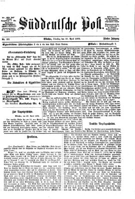 Süddeutsche Post Dienstag 29. April 1873