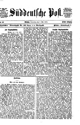 Süddeutsche Post Donnerstag 8. Mai 1873