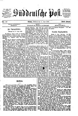 Süddeutsche Post Mittwoch 11. Juni 1873