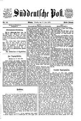 Süddeutsche Post Dienstag 17. Juni 1873