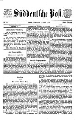 Süddeutsche Post Samstag 2. August 1873