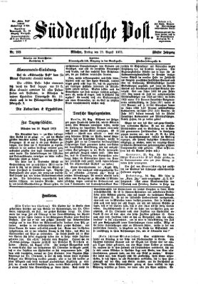 Süddeutsche Post Freitag 29. August 1873