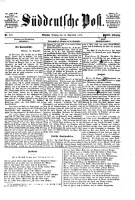 Süddeutsche Post Dienstag 16. September 1873