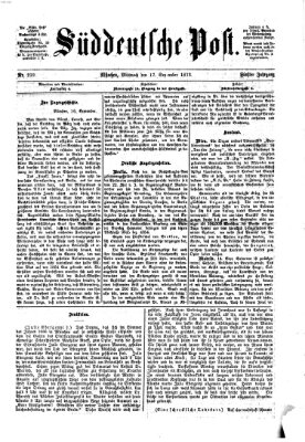 Süddeutsche Post Mittwoch 17. September 1873