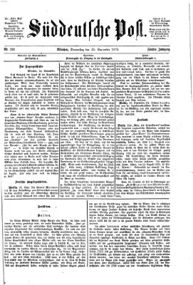 Süddeutsche Post Donnerstag 25. September 1873