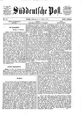 Süddeutsche Post Mittwoch 1. Oktober 1873