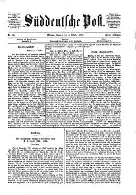 Süddeutsche Post Samstag 4. Oktober 1873