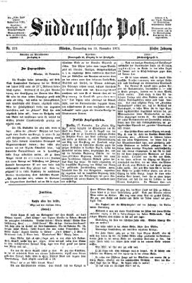 Süddeutsche Post Donnerstag 20. November 1873