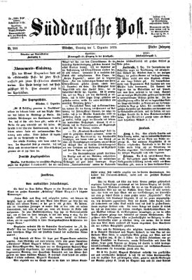 Süddeutsche Post Sonntag 7. Dezember 1873