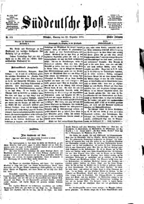 Süddeutsche Post Sonntag 28. Dezember 1873