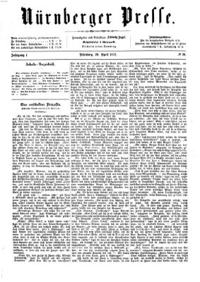 Nürnberger Presse Samstag 20. April 1872