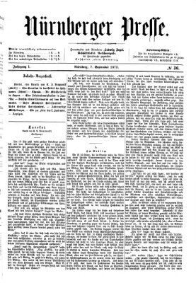 Nürnberger Presse Samstag 7. September 1872