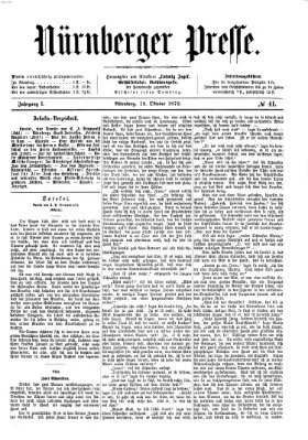 Nürnberger Presse Samstag 12. Oktober 1872