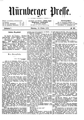 Nürnberger Presse Samstag 19. Oktober 1872