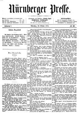 Nürnberger Presse Samstag 26. Oktober 1872