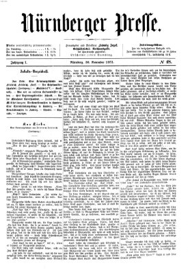 Nürnberger Presse Samstag 30. November 1872