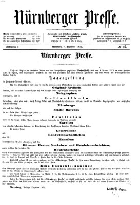 Nürnberger Presse Samstag 7. Dezember 1872