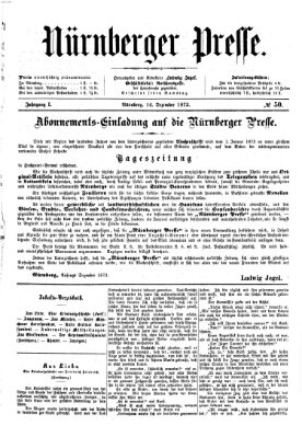 Nürnberger Presse Samstag 14. Dezember 1872