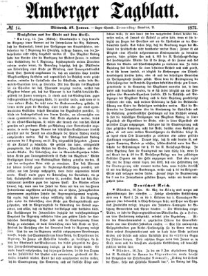 Amberger Tagblatt Mittwoch 17. Januar 1872