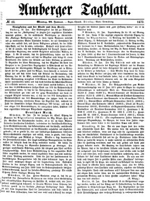 Amberger Tagblatt Montag 22. Januar 1872