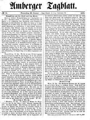 Amberger Tagblatt Donnerstag 25. Januar 1872