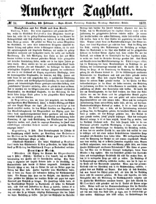 Amberger Tagblatt Samstag 10. Februar 1872