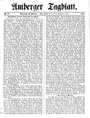 Amberger Tagblatt Mittwoch 14. Februar 1872