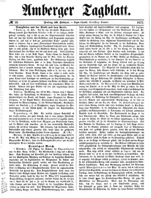 Amberger Tagblatt Freitag 16. Februar 1872