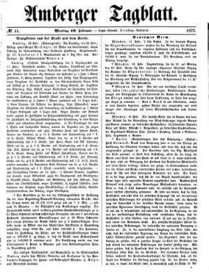 Amberger Tagblatt Montag 19. Februar 1872