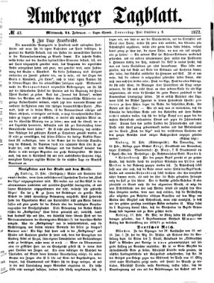 Amberger Tagblatt Mittwoch 21. Februar 1872