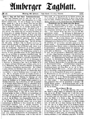 Amberger Tagblatt Montag 26. Februar 1872