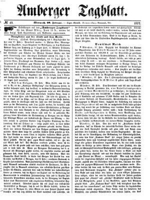 Amberger Tagblatt Mittwoch 28. Februar 1872