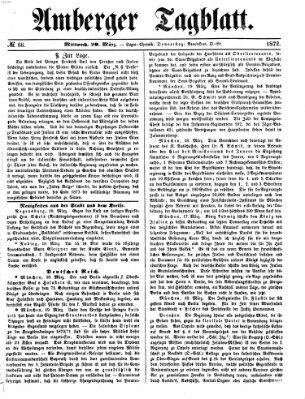 Amberger Tagblatt Mittwoch 20. März 1872