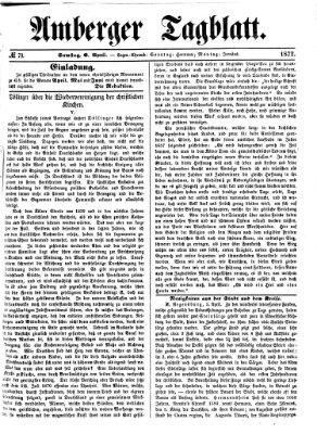 Amberger Tagblatt Samstag 6. April 1872