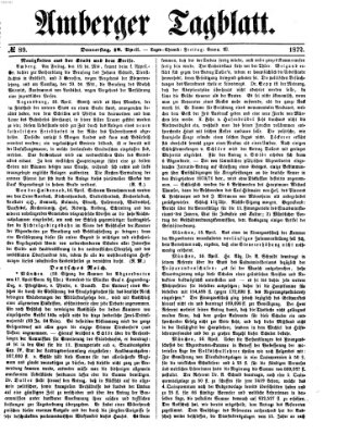 Amberger Tagblatt Donnerstag 18. April 1872