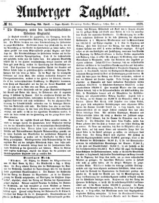 Amberger Tagblatt Samstag 20. April 1872