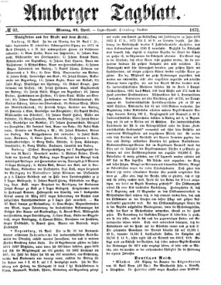 Amberger Tagblatt Montag 22. April 1872