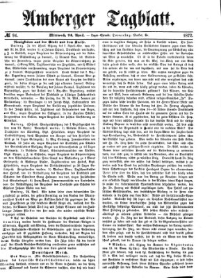 Amberger Tagblatt Mittwoch 24. April 1872