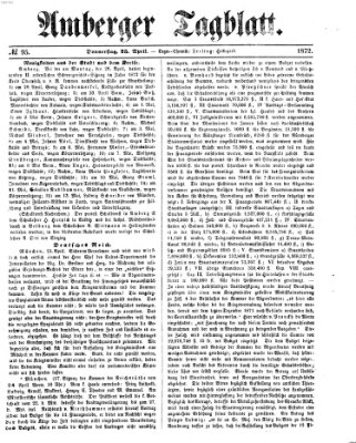 Amberger Tagblatt Donnerstag 25. April 1872