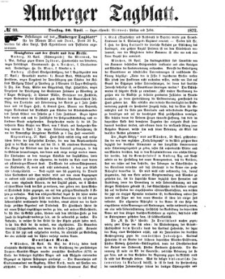 Amberger Tagblatt Dienstag 30. April 1872