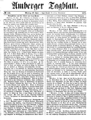 Amberger Tagblatt Montag 17. Juni 1872