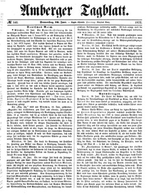 Amberger Tagblatt Donnerstag 20. Juni 1872