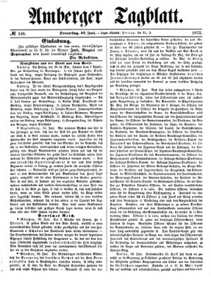 Amberger Tagblatt Donnerstag 27. Juni 1872