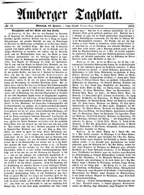 Amberger Tagblatt Mittwoch 15. Januar 1873