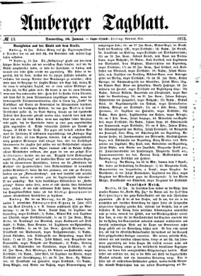 Amberger Tagblatt Donnerstag 16. Januar 1873