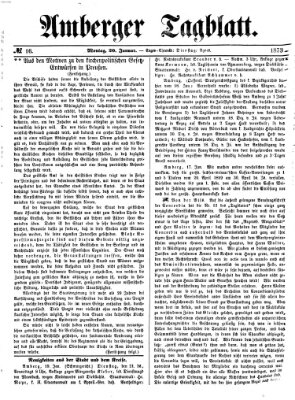 Amberger Tagblatt Montag 20. Januar 1873