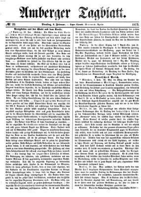 Amberger Tagblatt Dienstag 4. Februar 1873