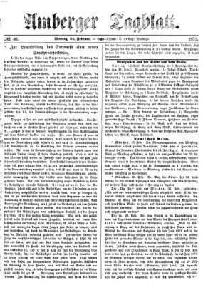 Amberger Tagblatt Montag 24. Februar 1873