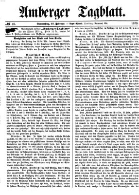 Amberger Tagblatt Donnerstag 27. Februar 1873