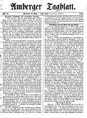 Amberger Tagblatt Mittwoch 12. März 1873